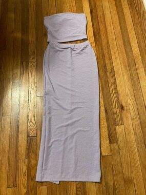 Lilac Strapless Two Piece Dress
